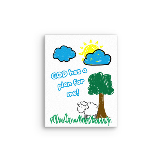 God Has A Plan - Canvas Print (Blue) - 11 x 14